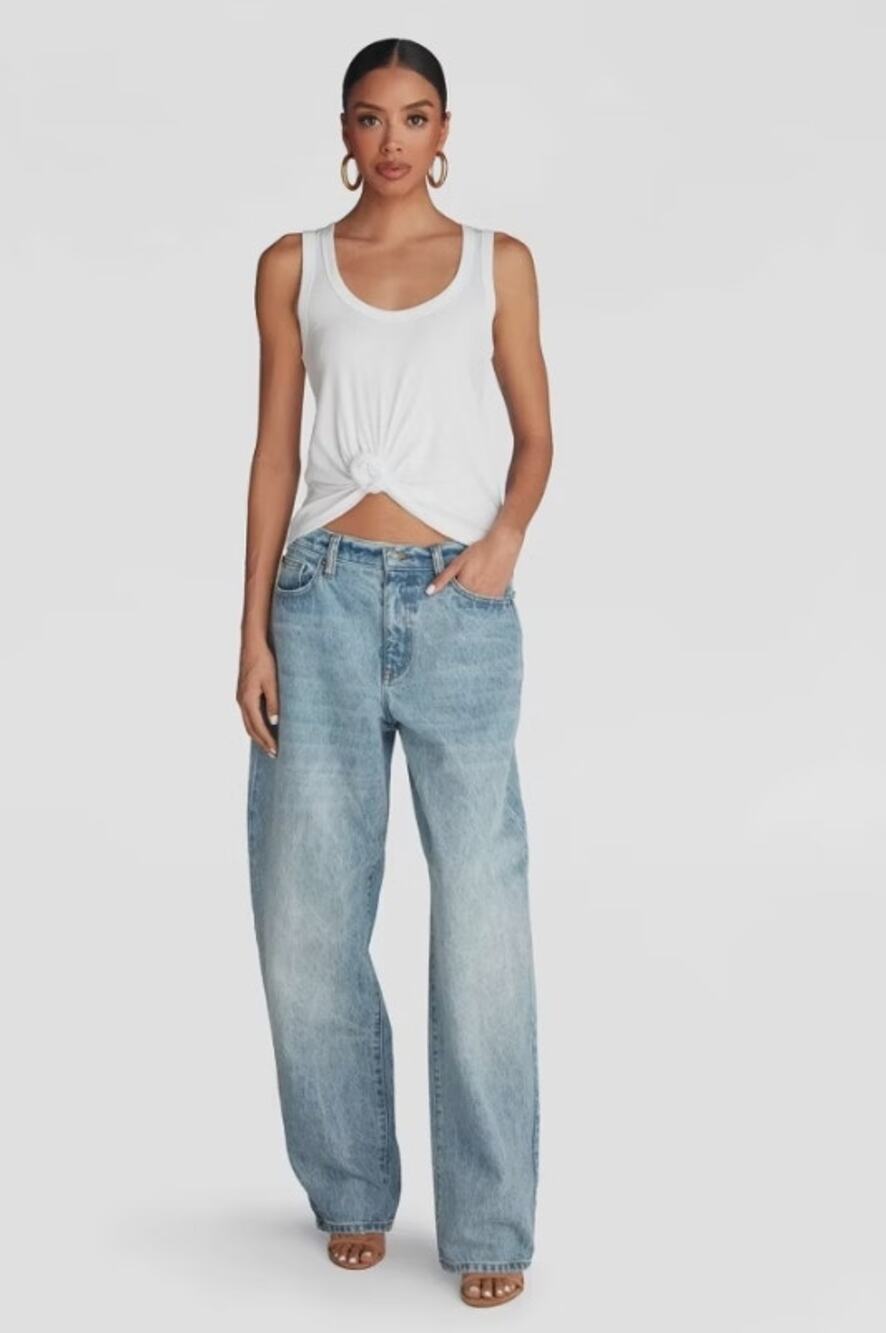KBB by KAHLANA Women Mid-Rise Barrel Leg 'The Kahlana Jean'
